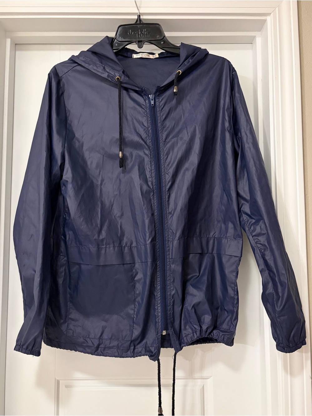 Navy Hooded Rain Jacket